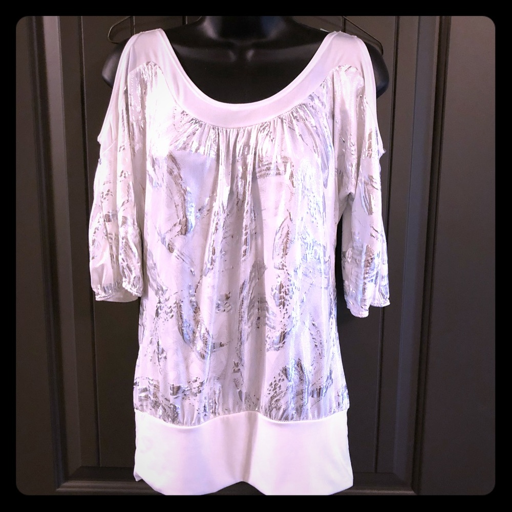 Annabelle super soft shimmery cold shoulder Blouse